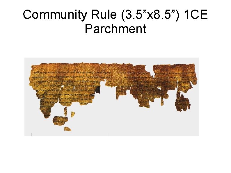 Community Rule (3. 5”x 8. 5”) 1 CE Parchment 