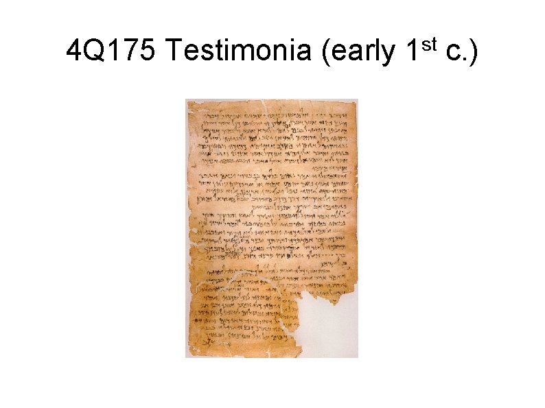 st 4 Q 175 Testimonia (early 1 c. ) 