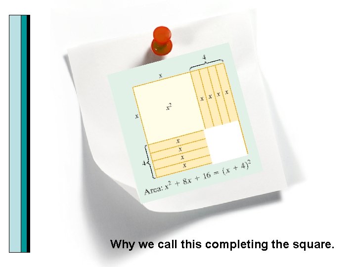 Why we call this completing the square. 