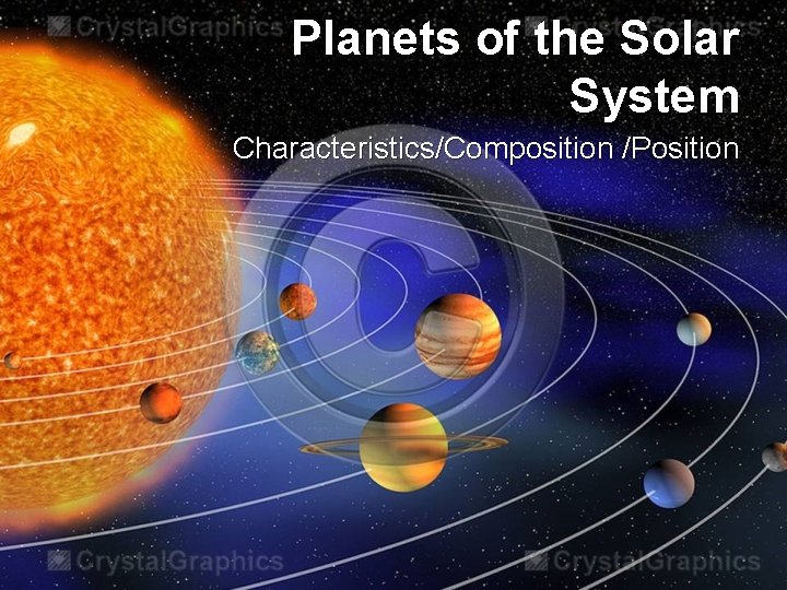 Planets of the Solar System Characteristics/Composition /Position 