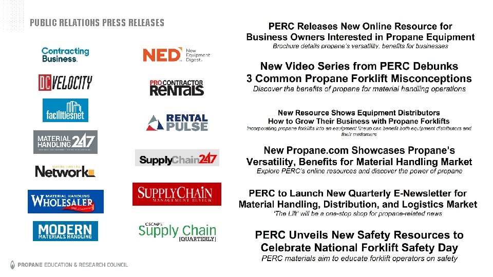 PUBLIC RELATIONS PRESS RELEASES 