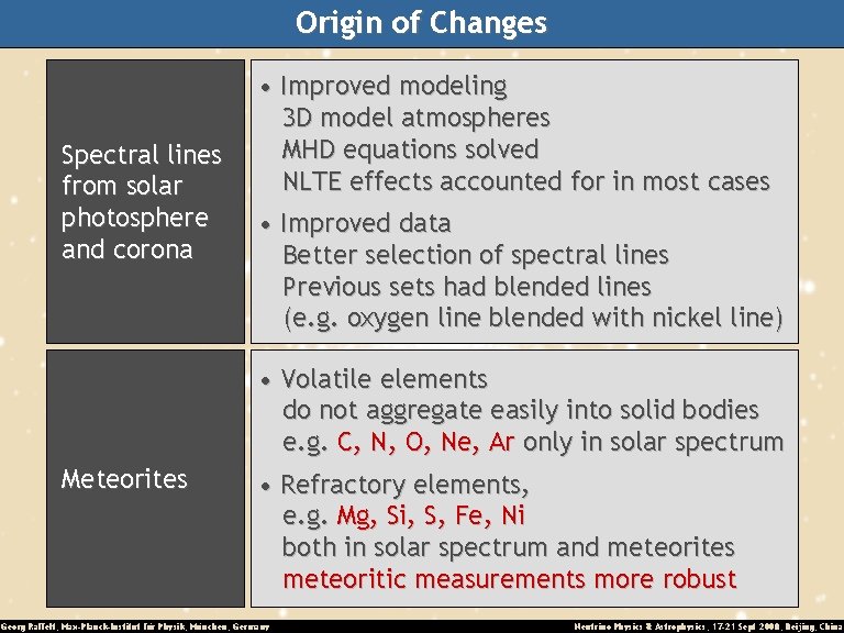 Origin of Changes Spectral lines from solar photosphere and corona • Improved modeling 3