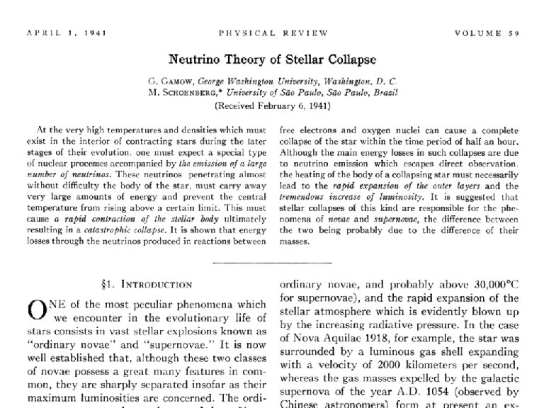 Gamow & Schoenberg 2 Georg Raffelt, Max-Planck-Institut für Physik, München, Germany Neutrino Physics &