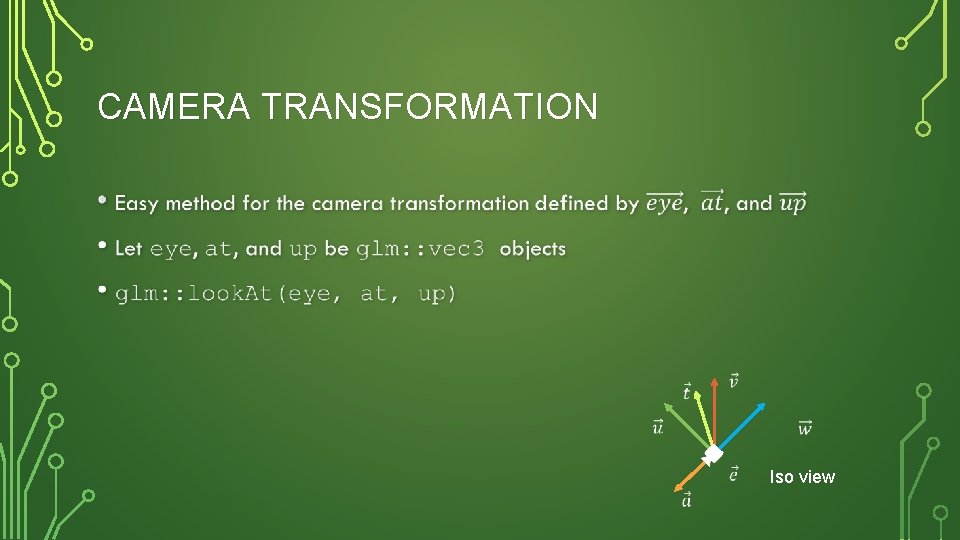 CAMERA TRANSFORMATION • Iso view 