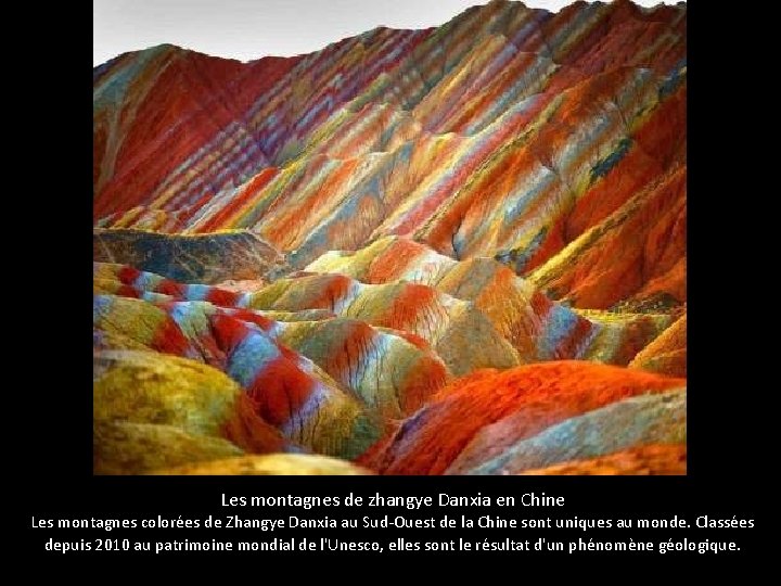 Les montagnes de zhangye Danxia en Chine Les montagnes colorées de Zhangye Danxia au