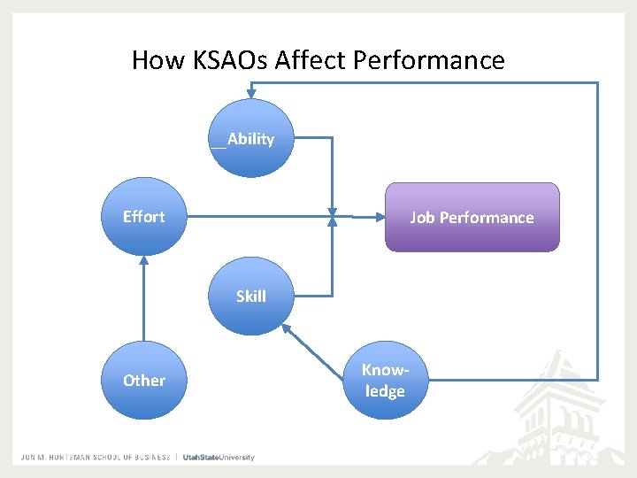 How KSAOs Affect Performance Ability Effort Job Performance Skill Other Knowledge 