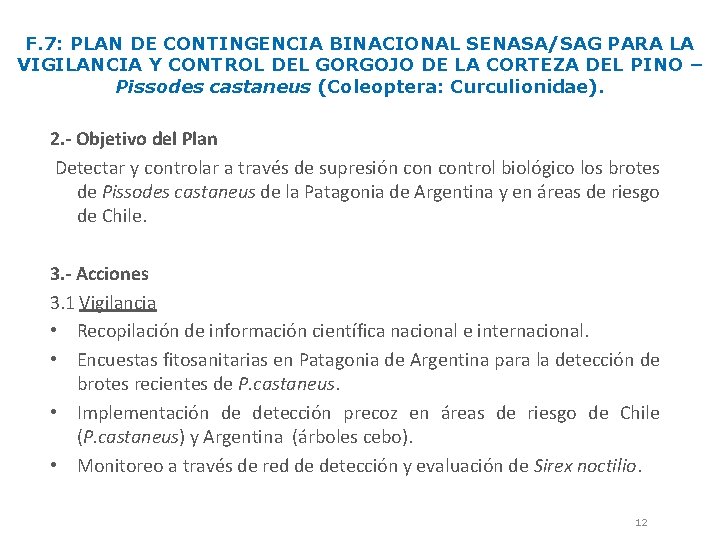 F. 7: PLAN DE CONTINGENCIA BINACIONAL SENASA/SAG PARA LA VIGILANCIA Y CONTROL DEL GORGOJO