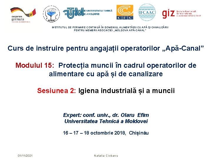 INSTITUTUL DE FORMARE CONTINUĂ ÎN DOMENIUL ALIMENTĂRII CU APĂ ŞI CANALIZĂRII PENTRU MEMBRII ASOCIAȚIEI INSTITUTUL DE FORMARE CONTINUĂ ÎN DOMENIUL ALIMENTĂRII CU APĂ ŞI CANALIZĂRII PENTRU MEMBRII ASOCIAȚIEI