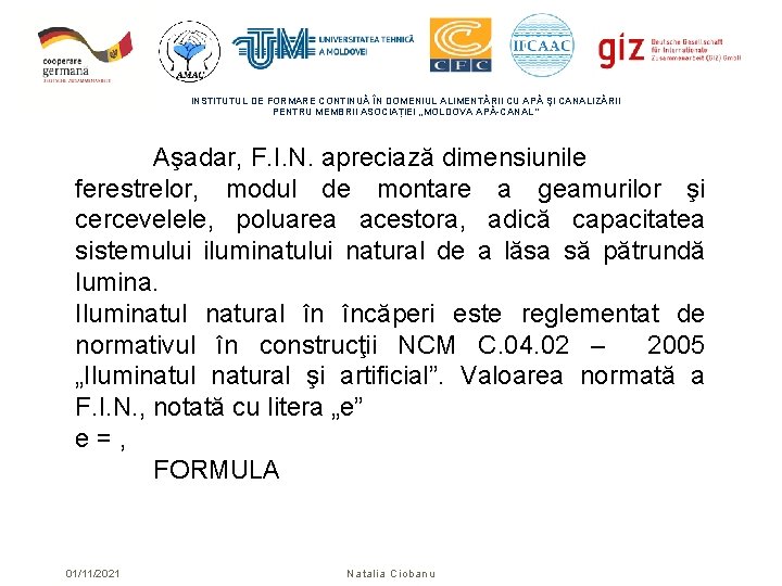 INSTITUTUL DE FORMARE CONTINUĂ ÎN DOMENIUL ALIMENTĂRII CU APĂ ŞI CANALIZĂRII PENTRU MEMBRII ASOCIAȚIEI INSTITUTUL DE FORMARE CONTINUĂ ÎN DOMENIUL ALIMENTĂRII CU APĂ ŞI CANALIZĂRII PENTRU MEMBRII ASOCIAȚIEI