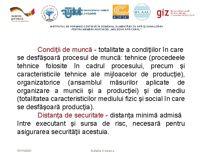 INSTITUTUL DE FORMARE CONTINUĂ ÎN DOMENIUL ALIMENTĂRII CU APĂ ŞI CANALIZĂRII PENTRU MEMBRII ASOCIAȚIEI