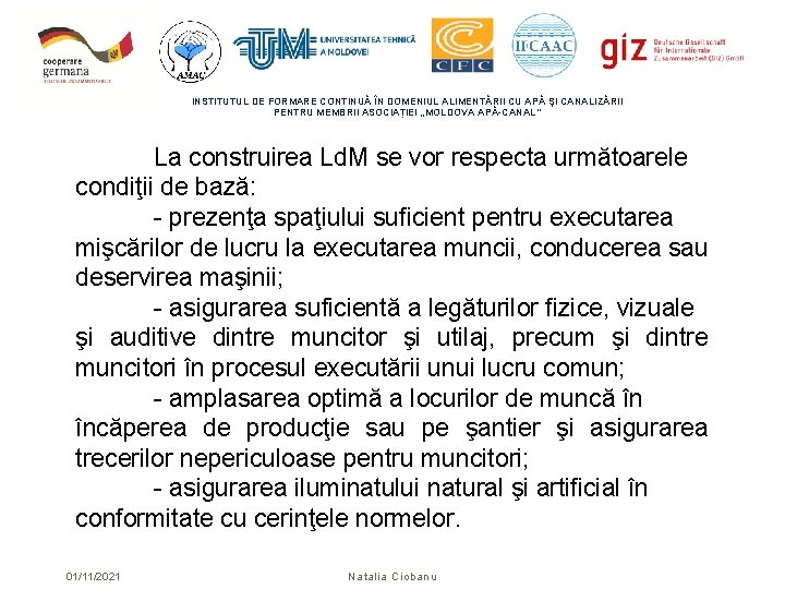 INSTITUTUL DE FORMARE CONTINUĂ ÎN DOMENIUL ALIMENTĂRII CU APĂ ŞI CANALIZĂRII PENTRU MEMBRII ASOCIAȚIEI