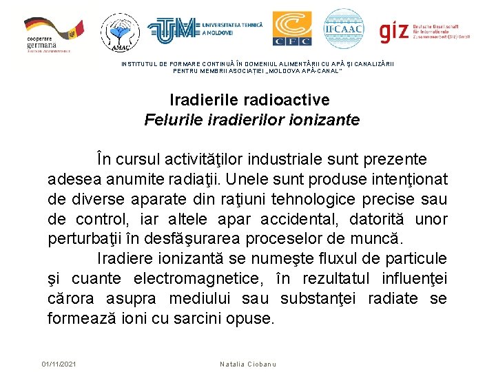 INSTITUTUL DE FORMARE CONTINUĂ ÎN DOMENIUL ALIMENTĂRII CU APĂ ŞI CANALIZĂRII PENTRU MEMBRII ASOCIAȚIEI