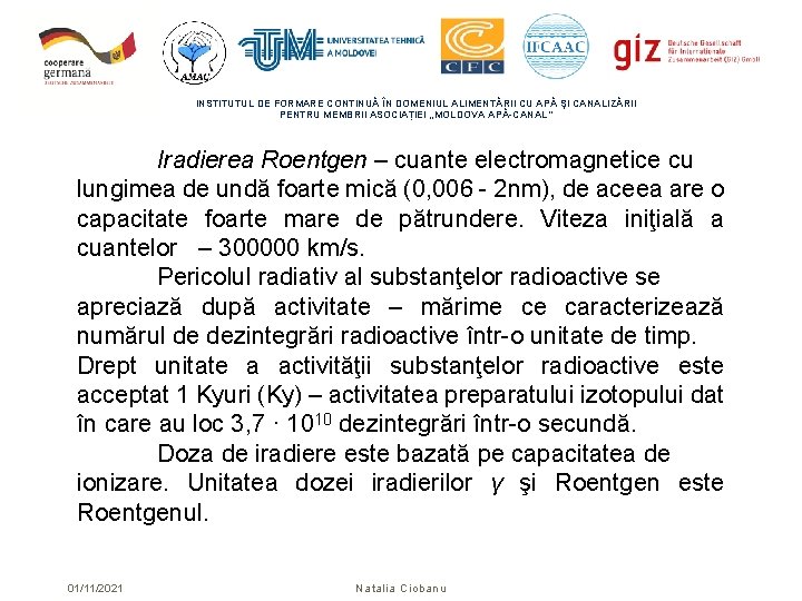 INSTITUTUL DE FORMARE CONTINUĂ ÎN DOMENIUL ALIMENTĂRII CU APĂ ŞI CANALIZĂRII PENTRU MEMBRII ASOCIAȚIEI