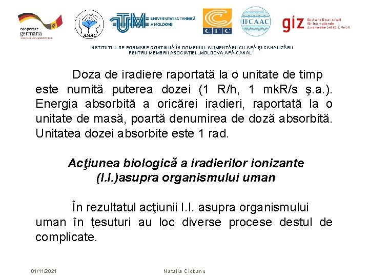 INSTITUTUL DE FORMARE CONTINUĂ ÎN DOMENIUL ALIMENTĂRII CU APĂ ŞI CANALIZĂRII PENTRU MEMBRII ASOCIAȚIEI