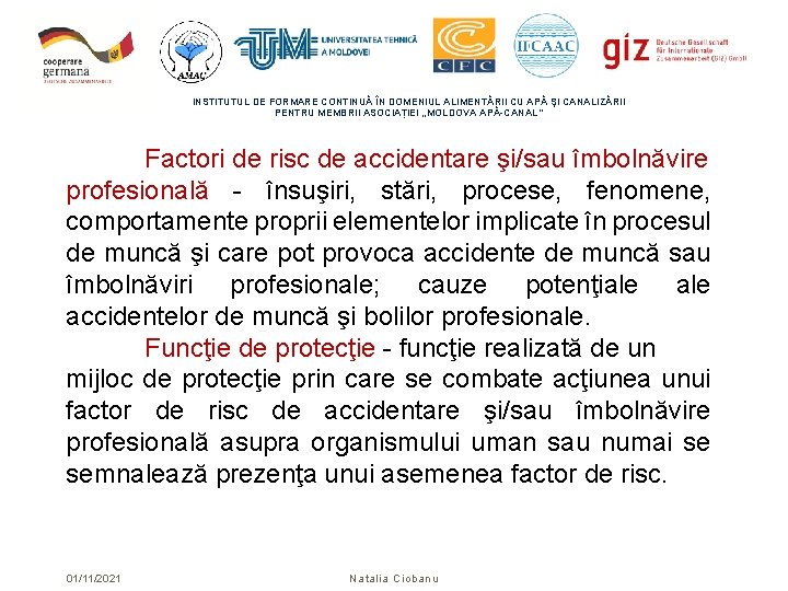 INSTITUTUL DE FORMARE CONTINUĂ ÎN DOMENIUL ALIMENTĂRII CU APĂ ŞI CANALIZĂRII PENTRU MEMBRII ASOCIAȚIEI INSTITUTUL DE FORMARE CONTINUĂ ÎN DOMENIUL ALIMENTĂRII CU APĂ ŞI CANALIZĂRII PENTRU MEMBRII ASOCIAȚIEI