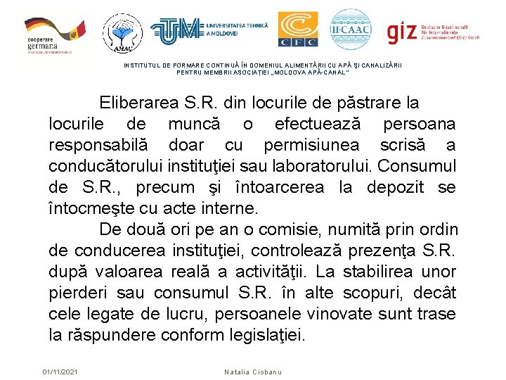 INSTITUTUL DE FORMARE CONTINUĂ ÎN DOMENIUL ALIMENTĂRII CU APĂ ŞI CANALIZĂRII PENTRU MEMBRII ASOCIAȚIEI