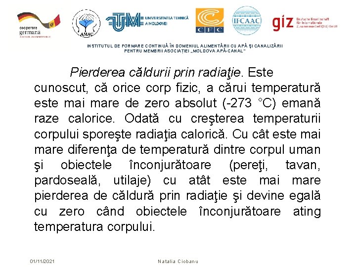 INSTITUTUL DE FORMARE CONTINUĂ ÎN DOMENIUL ALIMENTĂRII CU APĂ ŞI CANALIZĂRII PENTRU MEMBRII ASOCIAȚIEI