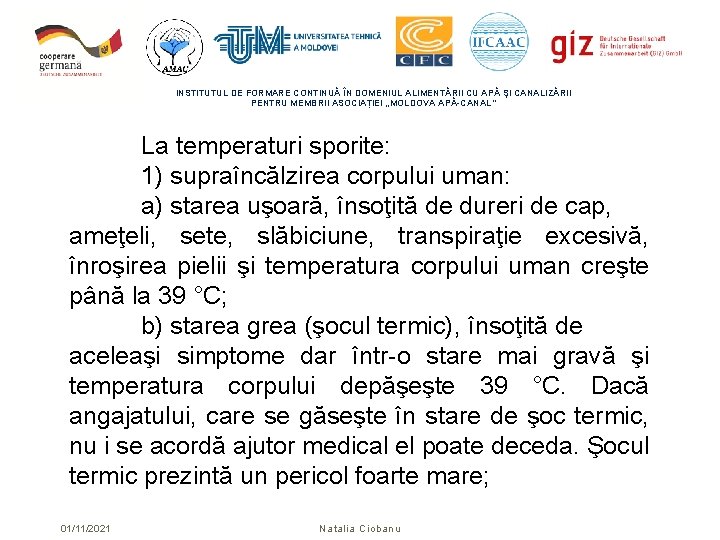 INSTITUTUL DE FORMARE CONTINUĂ ÎN DOMENIUL ALIMENTĂRII CU APĂ ŞI CANALIZĂRII PENTRU MEMBRII ASOCIAȚIEI