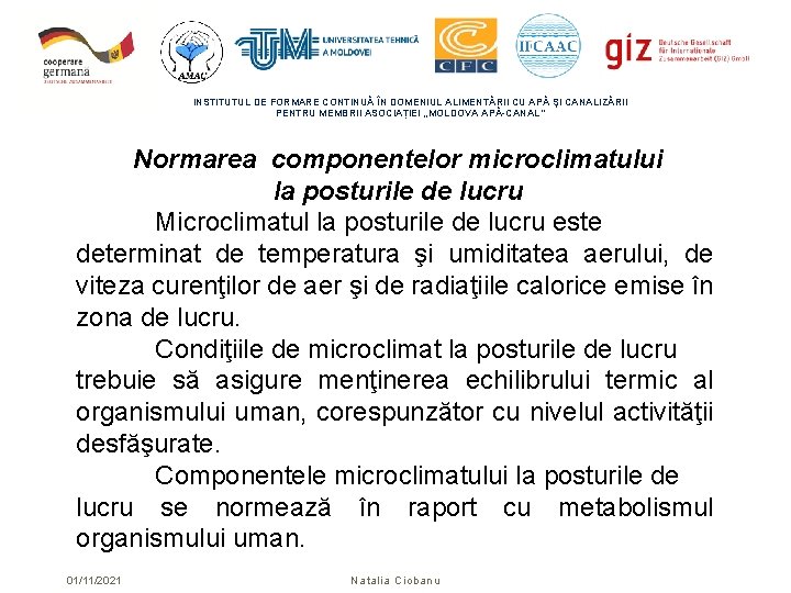 INSTITUTUL DE FORMARE CONTINUĂ ÎN DOMENIUL ALIMENTĂRII CU APĂ ŞI CANALIZĂRII PENTRU MEMBRII ASOCIAȚIEI