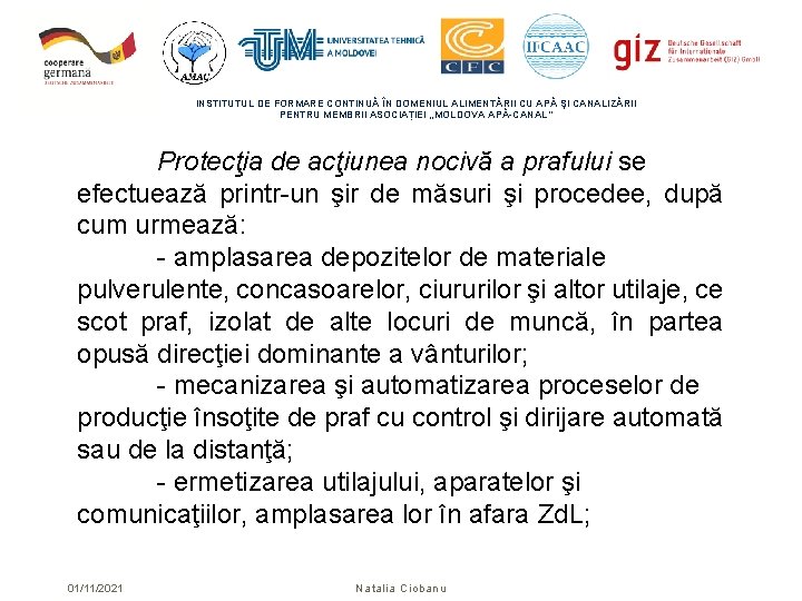 INSTITUTUL DE FORMARE CONTINUĂ ÎN DOMENIUL ALIMENTĂRII CU APĂ ŞI CANALIZĂRII PENTRU MEMBRII ASOCIAȚIEI INSTITUTUL DE FORMARE CONTINUĂ ÎN DOMENIUL ALIMENTĂRII CU APĂ ŞI CANALIZĂRII PENTRU MEMBRII ASOCIAȚIEI