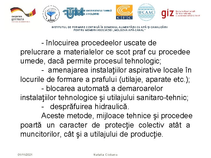 INSTITUTUL DE FORMARE CONTINUĂ ÎN DOMENIUL ALIMENTĂRII CU APĂ ŞI CANALIZĂRII PENTRU MEMBRII ASOCIAȚIEI