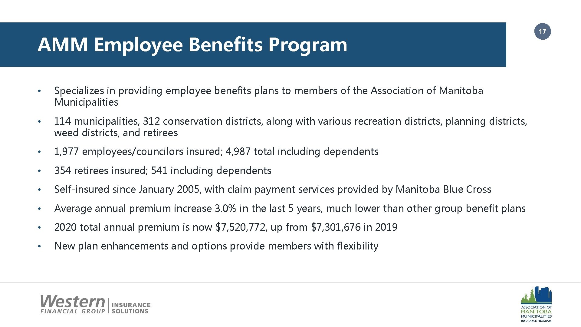 AMM Employee Benefits Program • Specializes in providing employee benefits plans to members of
