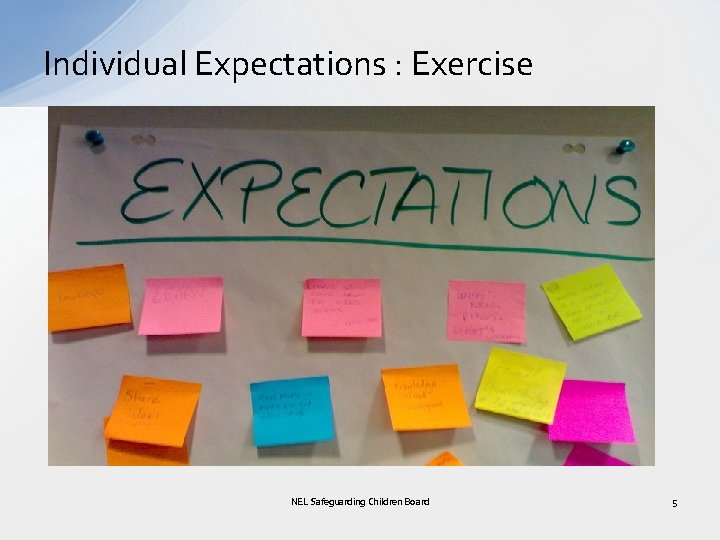 Individual Expectations : Exercise NEL Safeguarding Children Board 5 