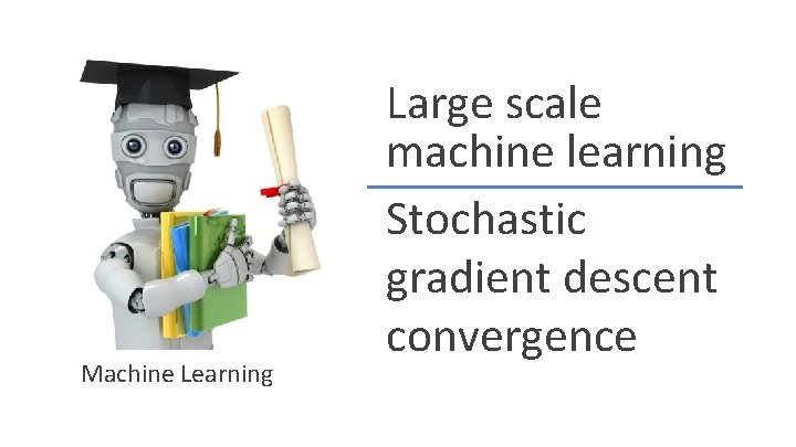 Machine Learning Large scale machine learning Stochastic gradient descent convergence 