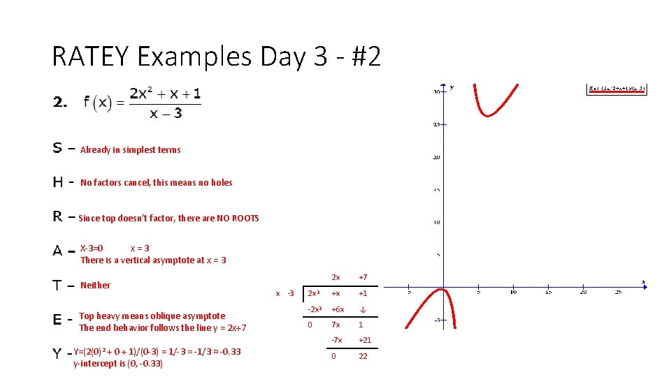 RATEY Examples Day 3 - #2 Already in simplest terms No factors cancel, this