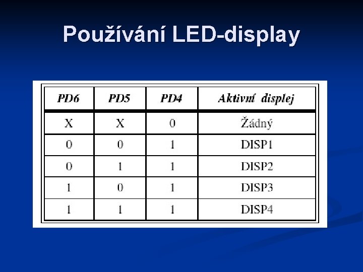 Používání LED-display 