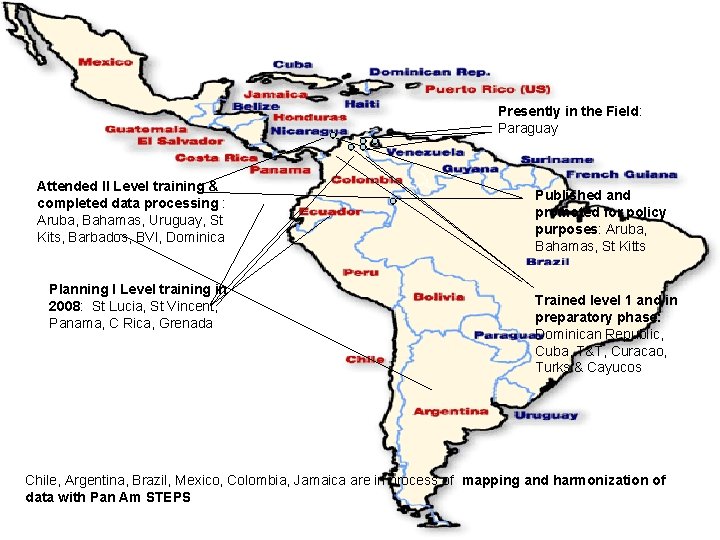 Pan American STEPS -UPDATE January 2008 Attended II Level training & completed data processing