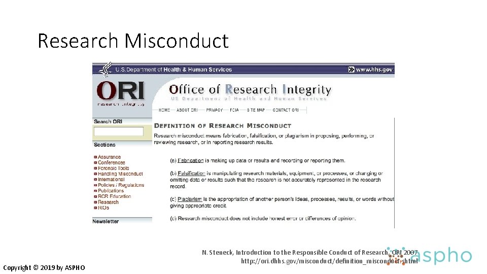 Research Misconduct Copyright © 2019 by ASPHO N. Steneck, Introduction to the Responsible Conduct