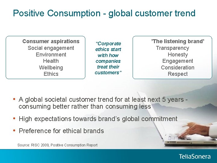 Positive Consumption - global customer trend Consumer aspirations Social engagement Environment Health Wellbeing Ethics Positive Consumption - global customer trend Consumer aspirations Social engagement Environment Health Wellbeing Ethics