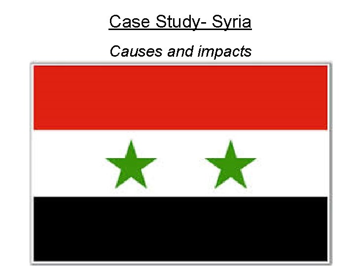 Case Study- Syria Causes and impacts 