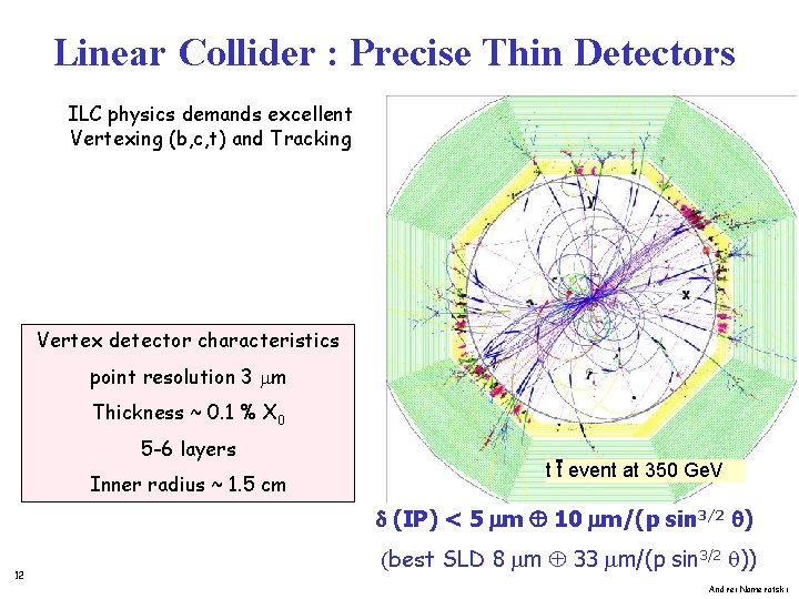 Linear Collider : Precise Thin Detectors ILC physics demands excellent Vertexing (b, c, t)