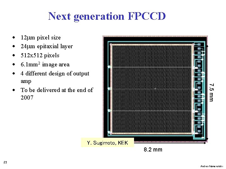 Next generation FPCCD · · · 7. 5 mm 12 mm pixel size 24