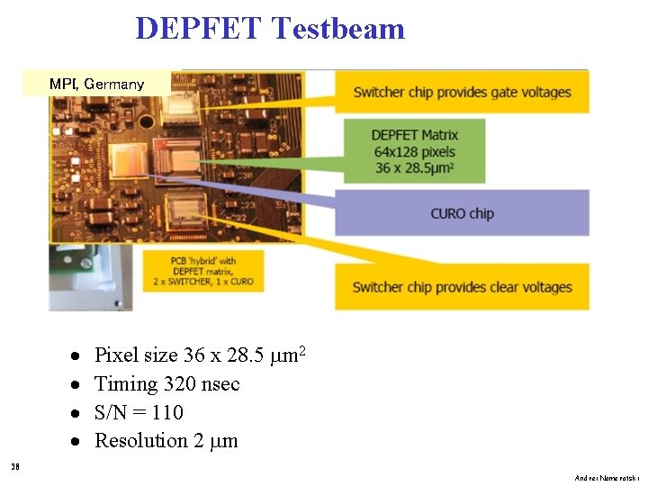 DEPFET Testbeam MPI, Germany · · Pixel size 36 x 28. 5 mm 2