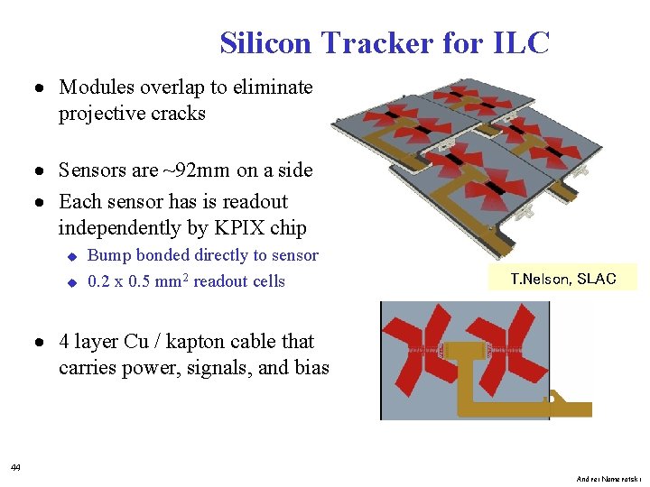 Silicon Tracker for ILC · Modules overlap to eliminate projective cracks · Sensors are