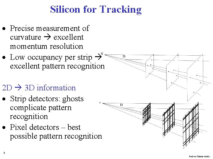 Silicon for Tracking · Precise measurement of curvature excellent momentum resolution · Low occupancy