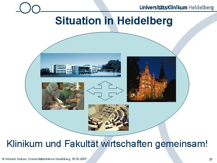 Situation in Heidelberg Klinikum und Fakultät wirtschaften gemeinsam! © Irmtraut Gürkan, Universitätsklinikum Heidelberg, 16.
