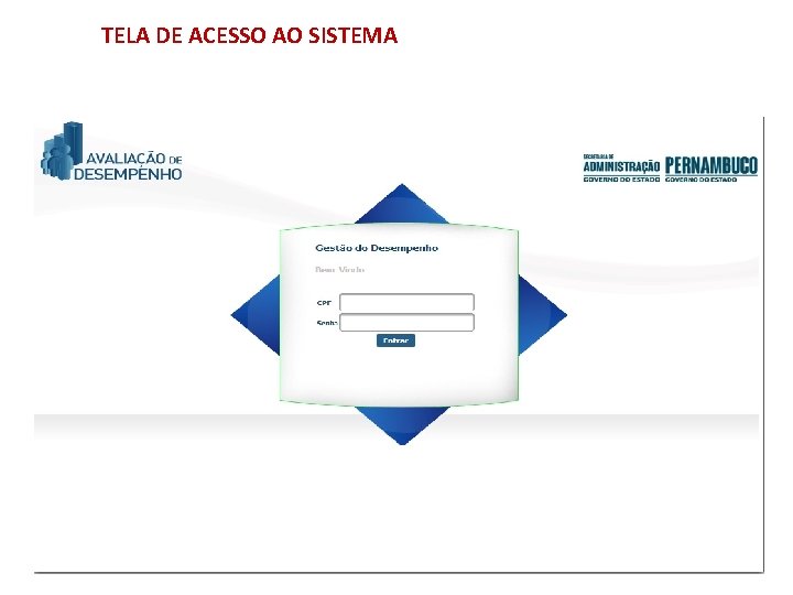 TELA DE ACESSO AO SISTEMA 