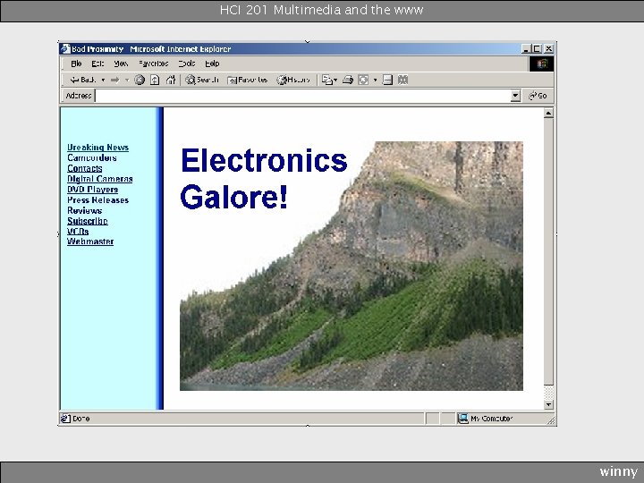 HCI 201 Multimedia and the www winny 