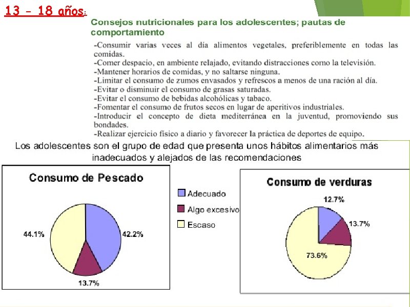 13 - 18 años: 