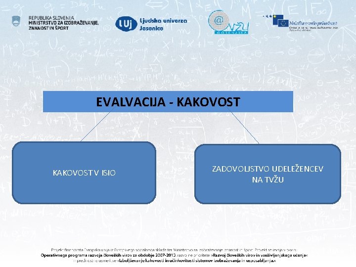 EVALVACIJA - KAKOVOST V ISIO ZADOVOLJSTVO UDELEŽENCEV NA TVŽU 