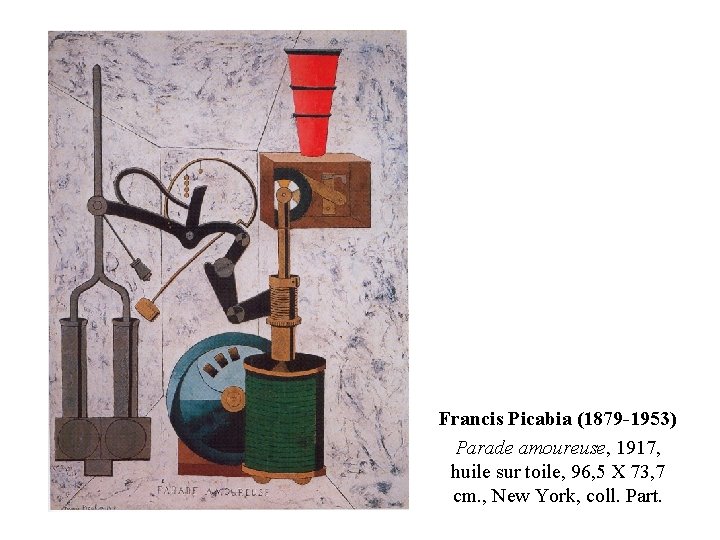 Francis Picabia (1879 -1953) Parade amoureuse, 1917, huile sur toile, 96, 5 X 73,