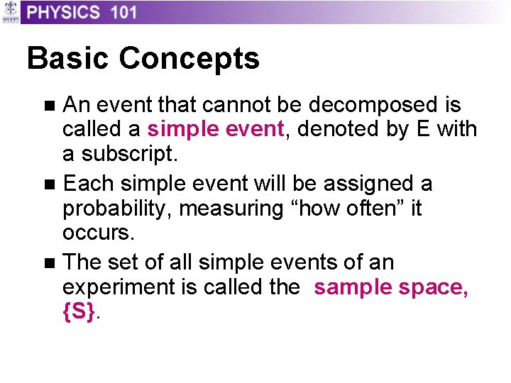 Chapter 4 Probability and Probability Distributions Basic Concepts