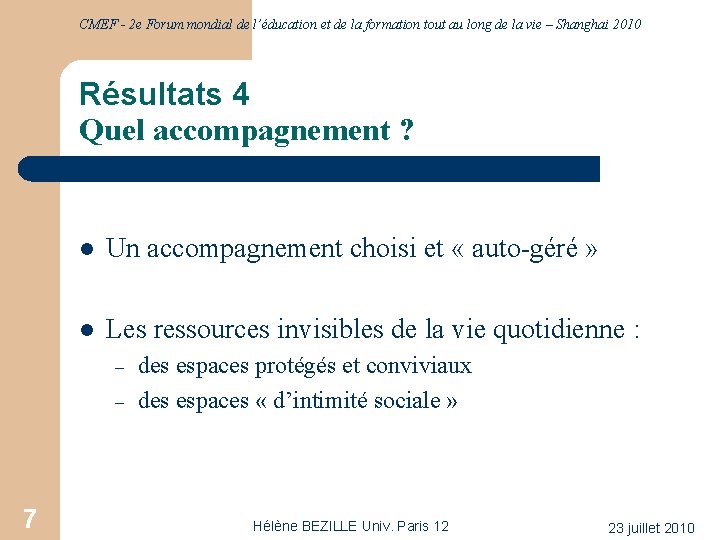 CMEF - 2 e Forum mondial de l’éducation et de la formation tout au