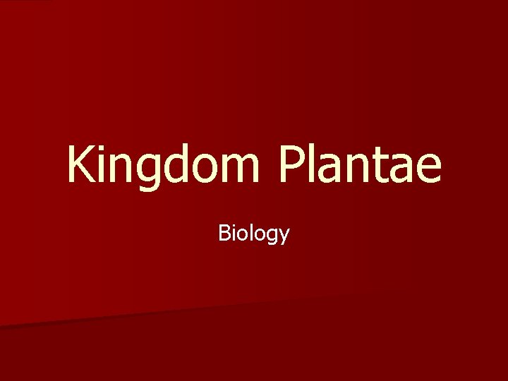 Kingdom Plantae Biology 