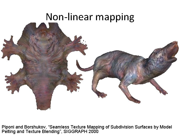 Non-linear mapping Piponi and Borshukov, “Seamless Texture Mapping of Subdivision Surfaces by Model Pelting