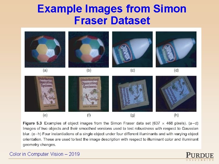 Example Images from Simon Fraser Dataset Color in Computer Vision – 2019 